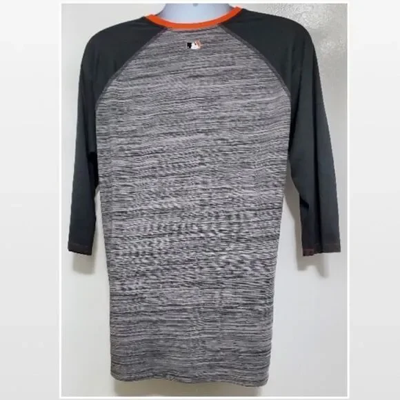 Nike Top Mens Large MLB Detroit Det. Tigers Grey Raglan Baseball Sport Shirt - Picture 7 of 14